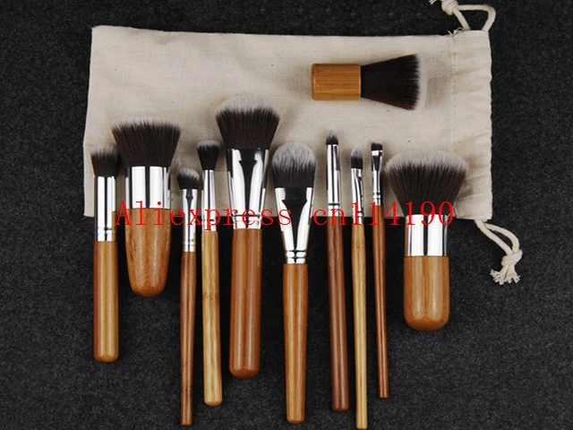 Brand new 11pcs/set Makeup Brushes Set Soft Synthetic Hair Cosmetic Make Up Bamboo Brush Kit pincel maquia