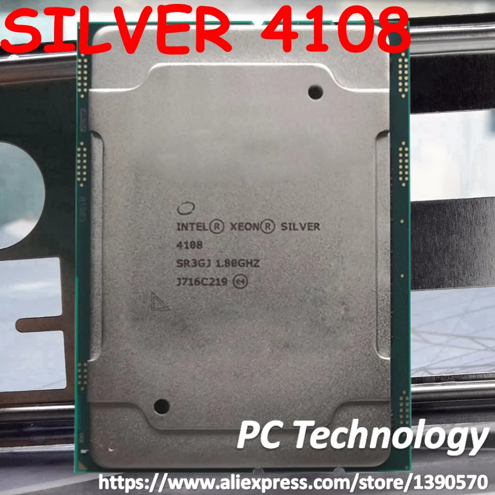 Original Intel Xeon SILVER 4108 SR3GJ SILVER4108 Processor 11M Cache 1.80GHz 8-cores 85W LGA3647 CPU free shipping