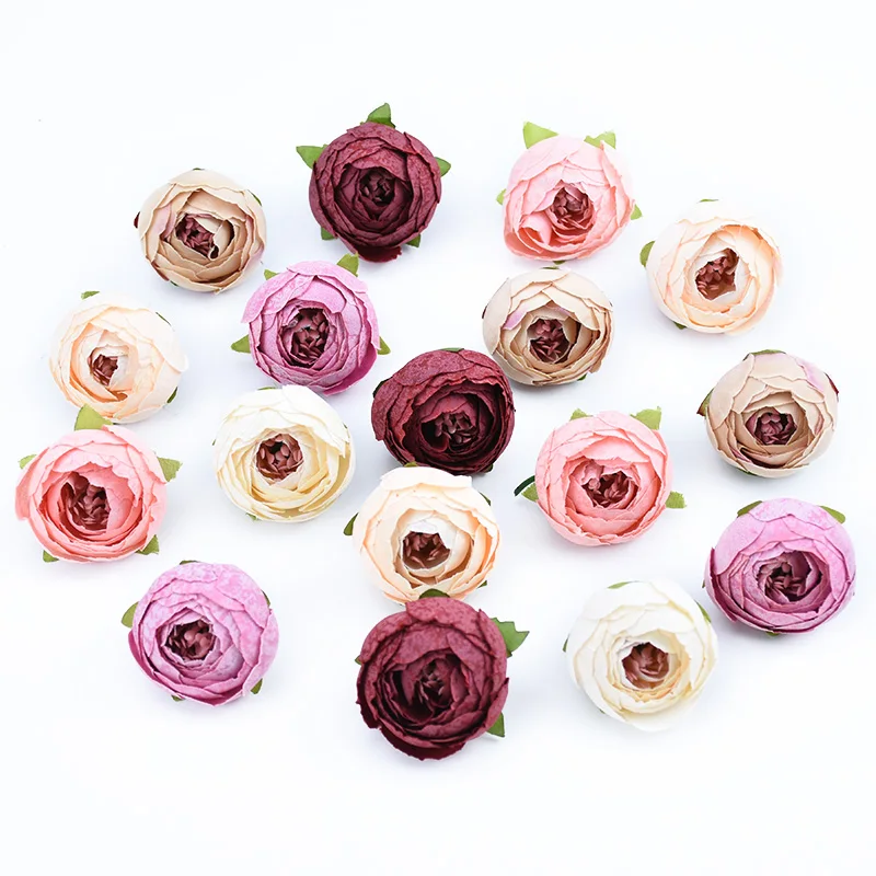 10pcs Artificial Flowers for Home Decoration Fake Plastic Flowers Christmas Garlands DIY Gifts Scrapbooking Silk Tea Roses