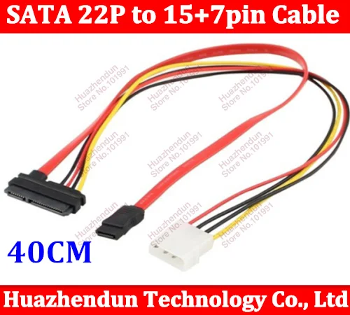 

10pcs New 4Pin+7P 7Pin+15P 22P Power Data Cable 3.5 inch HDD DVD-ROM Power Line 4P/7Pin Data Power Wire Power Supply SATA Cable