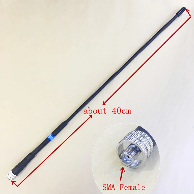 

BlackLong Whip Flexible UHF 400-470mhz Sma Female High Gain antenna for Kenwood Baofeng 888s Wouxun TYT Puxing etc walkie talkie