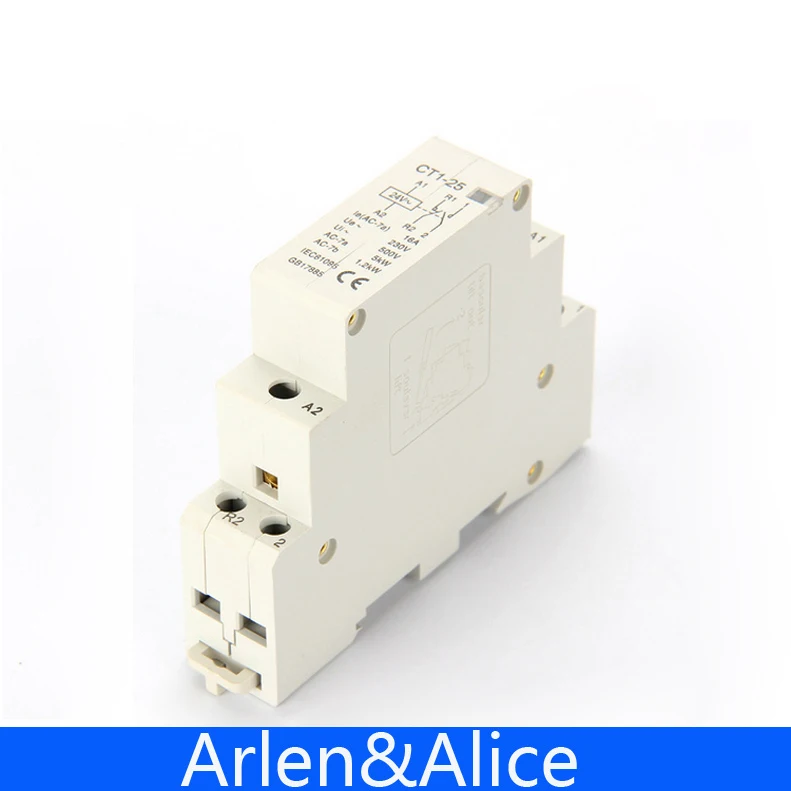 2P 16A 24V  50/60HZ Din rail Household ac Modular contactor  1NO 1NC