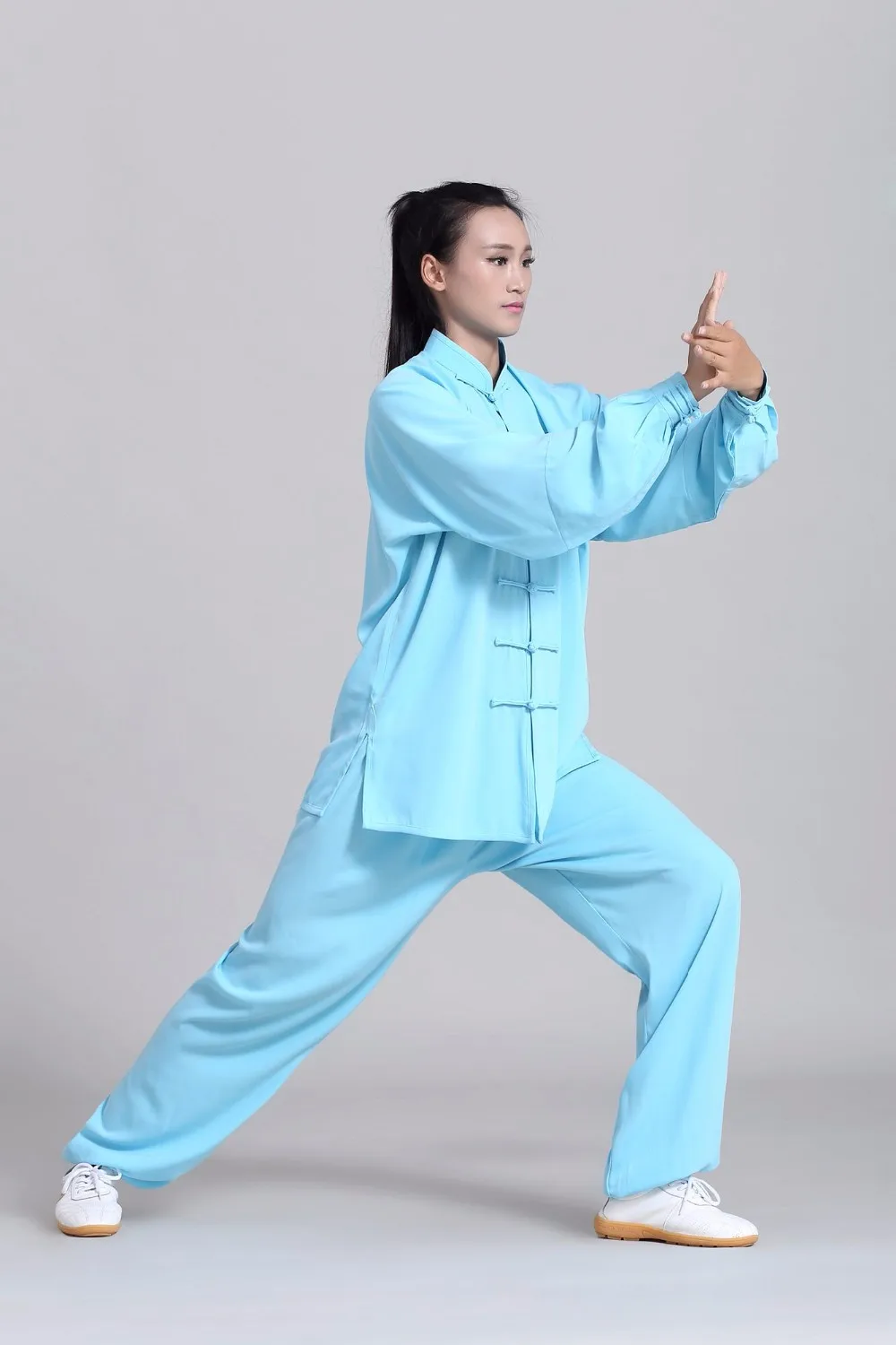 Unisex Traditional Chinese Clothing 14 Color Long Sleeved Wushu TaiChi KungFu Uniform Suit Uniforms Tai Chi Exercise Clothing