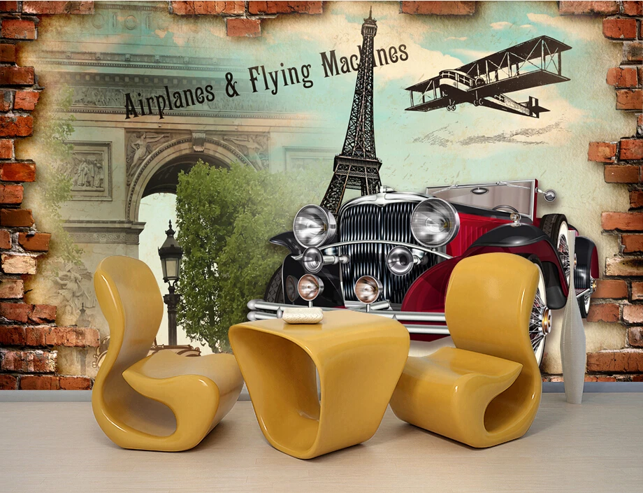 

Custom papel de parede,Paris retro nostalgia classic cars wallpaper,living room tv sofa wall bedroom 3d wall murals wallpaper