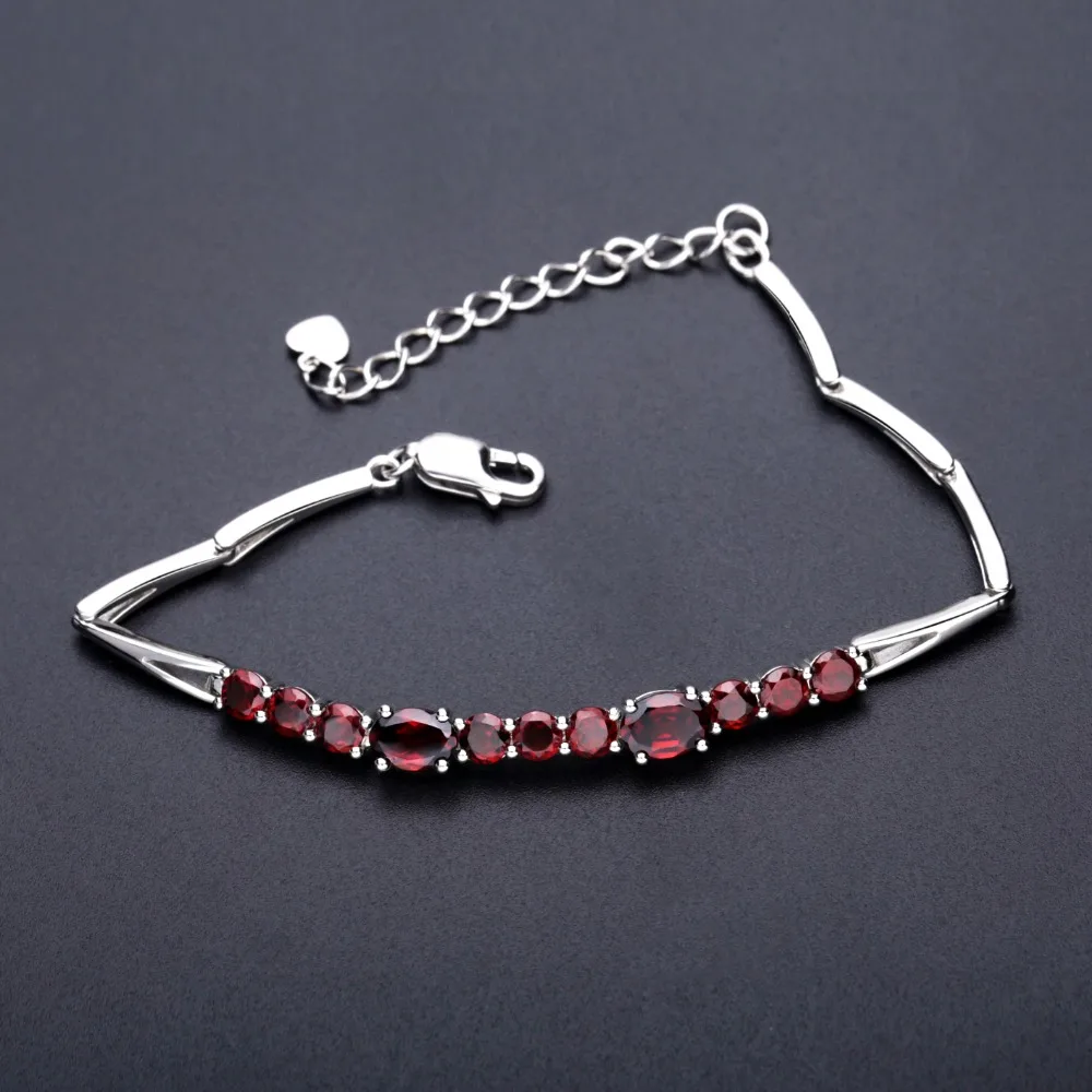 GEM\'S BALLET 5.32Ct Natural Red Garnet Tennis Bracelet Genuine 925 Sterling Silver Bracelets&bangles Women Fashion Fine Jewelry