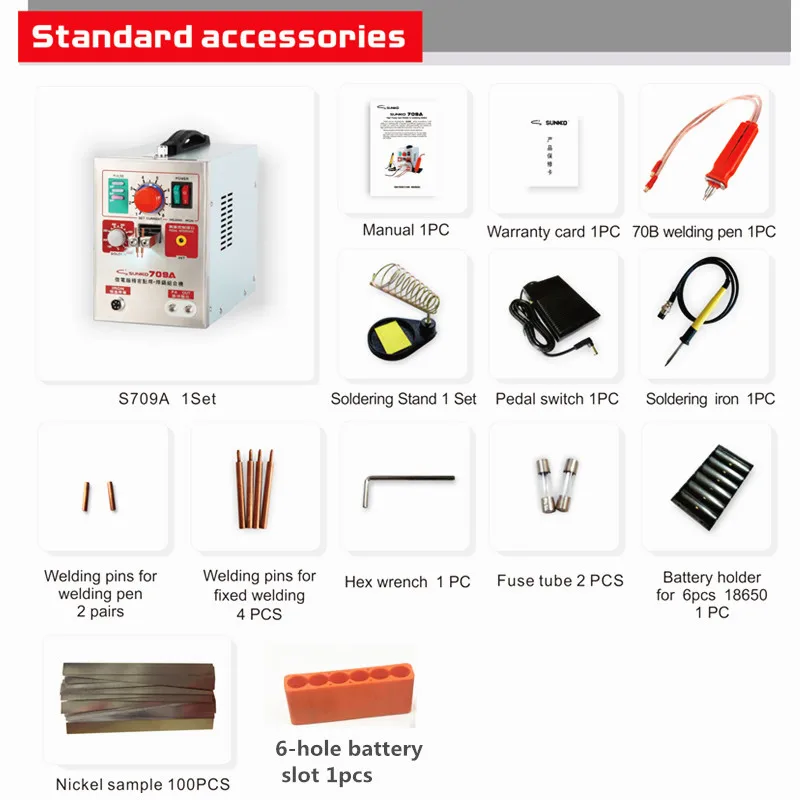 SUNKKO 709A Spot Saldatore 1.9KW striscia di nichel di Impulso Macchina di Saldatura a punti Della Batteria per 18650 batteria spot saldatore