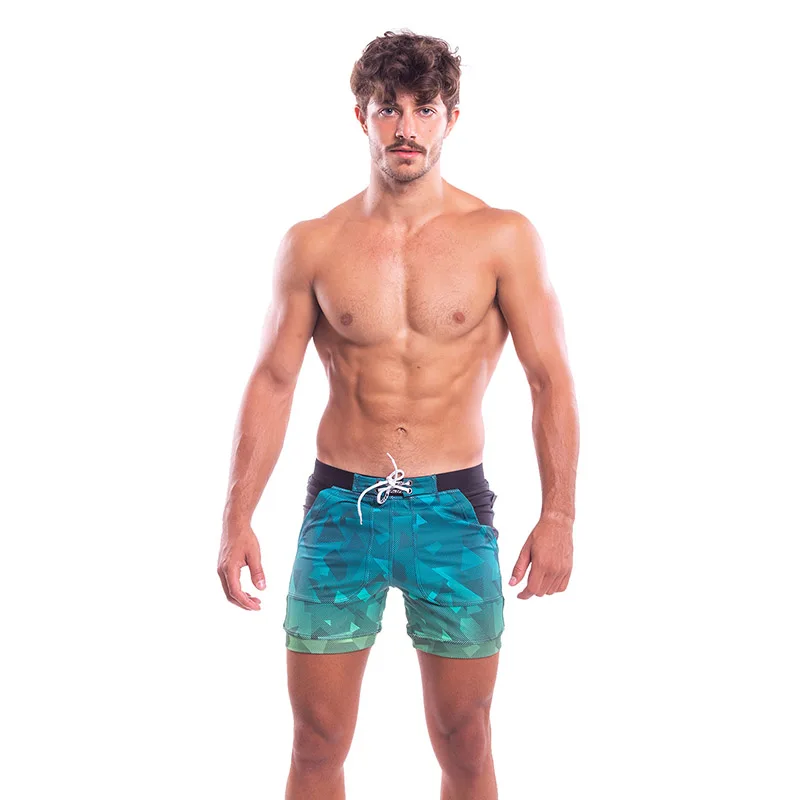 Taddlee roupa de banho masculina, maiô e bermuda longa para natação com bolsos gays