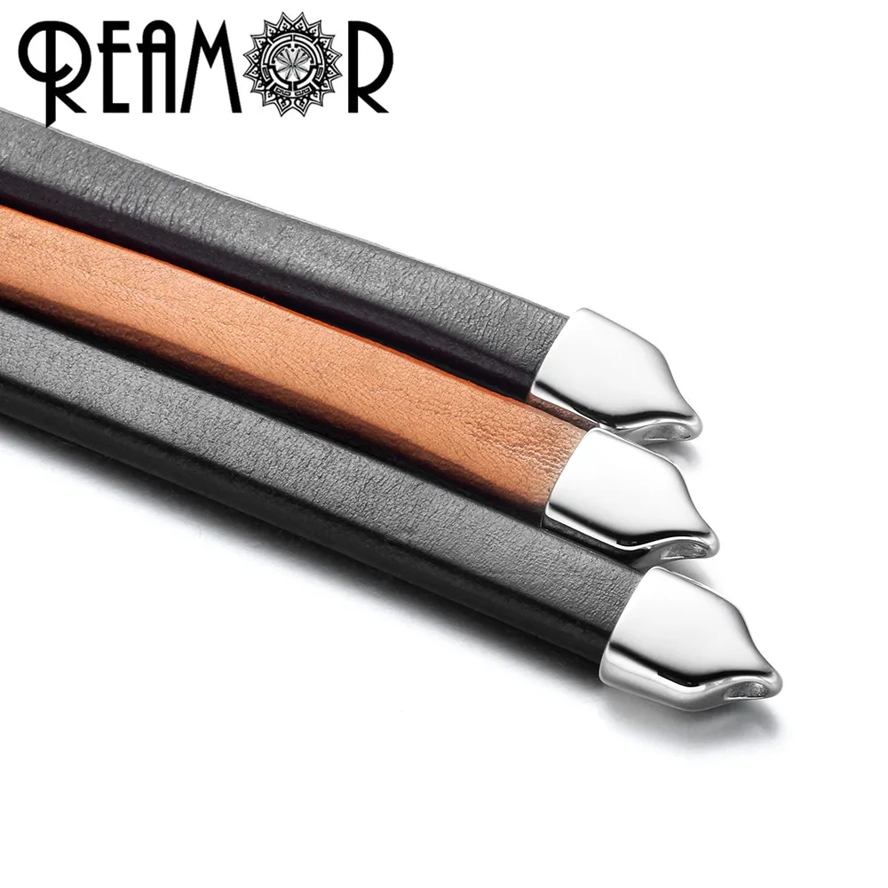 REAMOR 1m/lot Genuine Leather Rope Width 10mm Flat Leather Cord  For Jewelry Making Bracelet