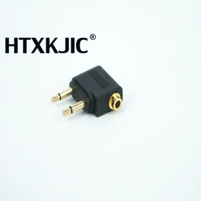 1pcGold Nickel plated Airplane Air Plane 3.5mm Airplane Airline Headphone Mono Audio Converter Travel Jack Plug Splitter Adapter