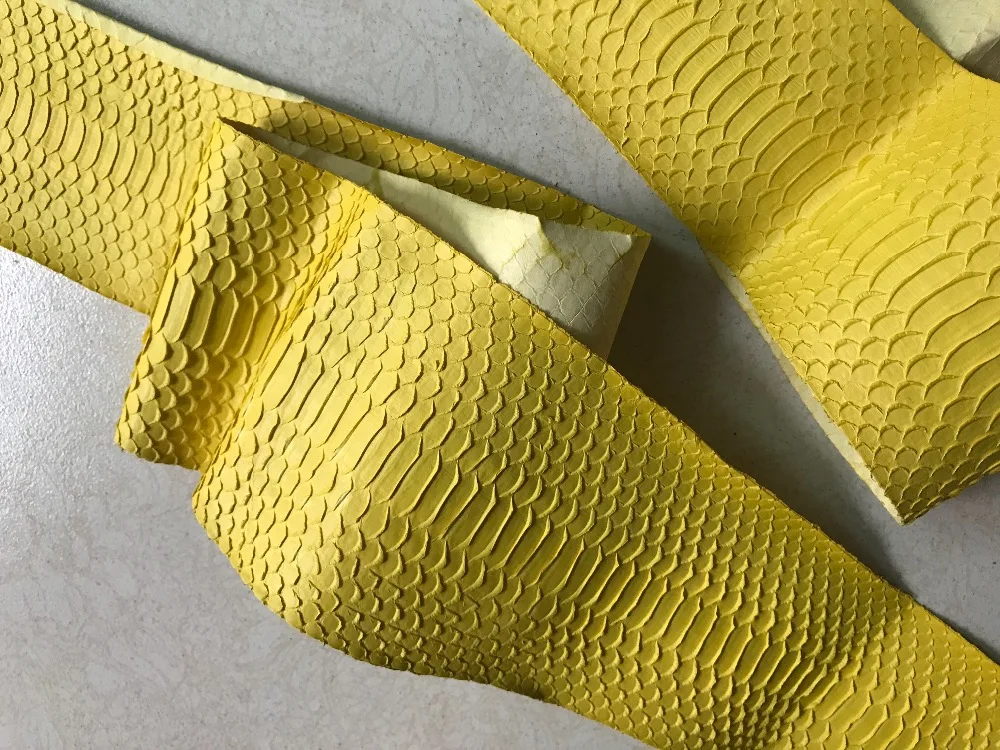 SP002 Genuine Snake Skin Yellow Color Snake Skin for Straps Purse DIY