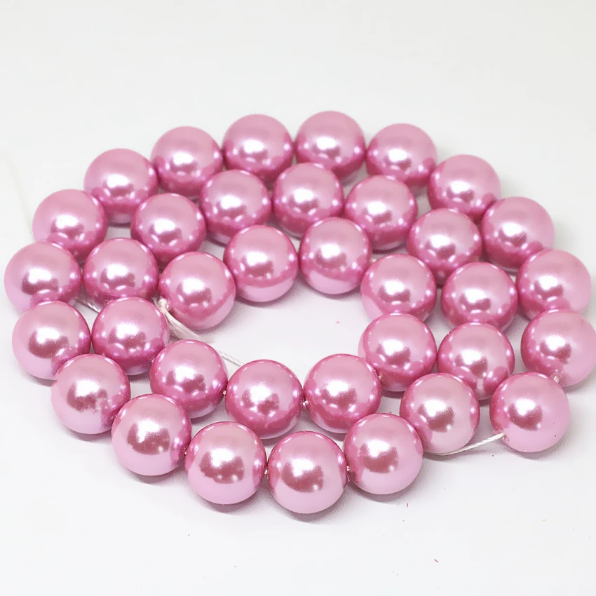 Dark pink south sea imitation shell pearl round beads 4,6,8,10,12,14mm charms fit diy necklace jewelry making 15inch B1608