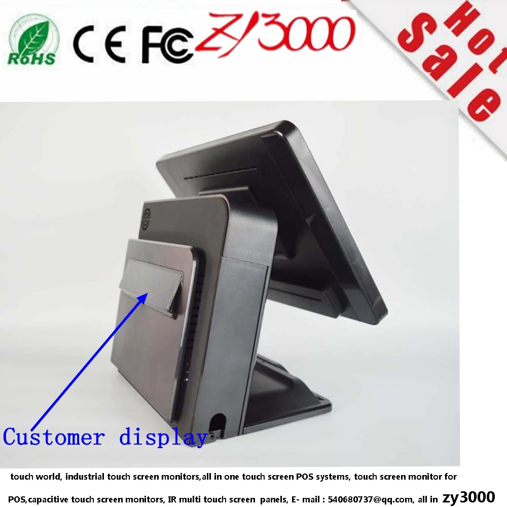 Black Q8 I5 3317U 8G Ram 128G SSD Capacitive Touch Screen System All In One  Touchscreen POS Terminal With MSR Card Reader