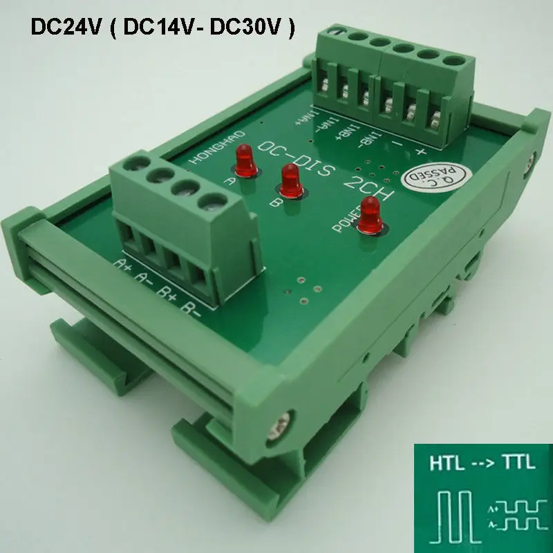 Conversor Coletor Aberto HTL em sinal TTL Diferencial 2 Maneiras Frequência 2MHz