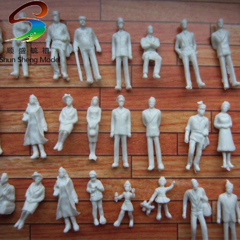 Scale White Color People  Model Trains 1:43 Scale WHITE Figures O 50pc