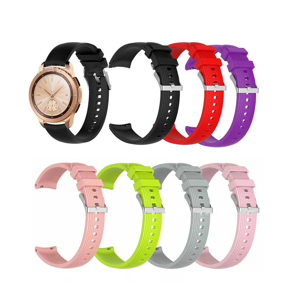 Watchband For Samsung Galaxy Watch Active Strap Replacement Band Watch Band 20mm Silicone Two-tone Sport WristBand