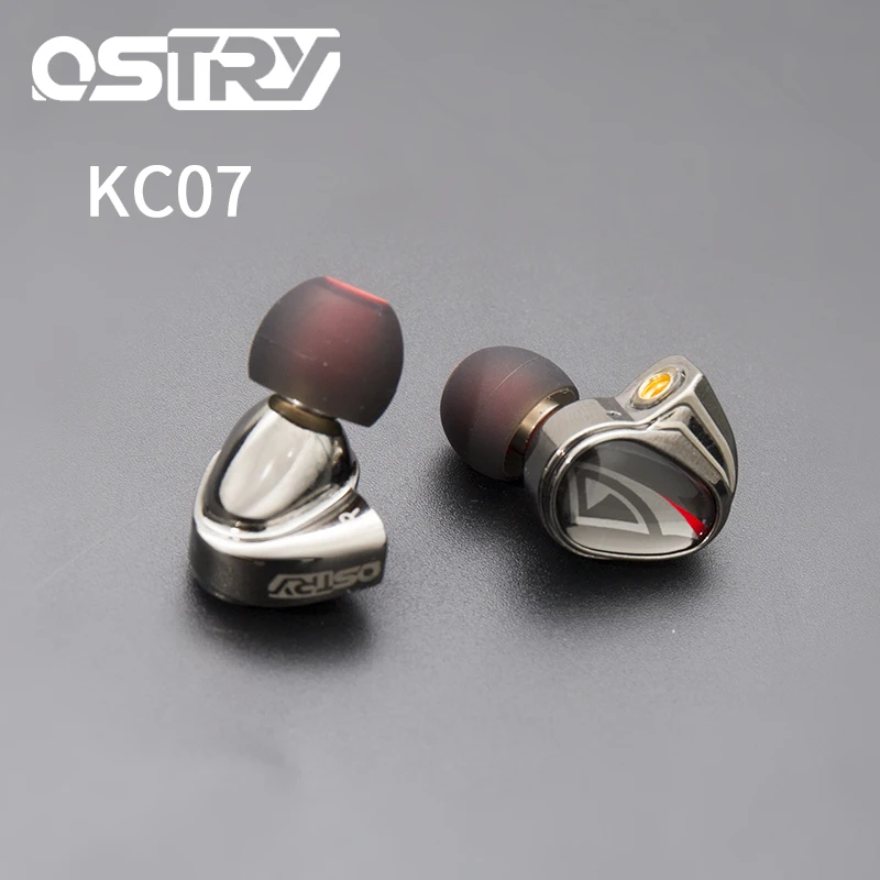 OSTRY KC07 Fone de Ouvido Unidade Dupla Tecnologia Híbrida 10 milímetros CCAM Equilíbrio Armadura Unidade de Fones de ouvido