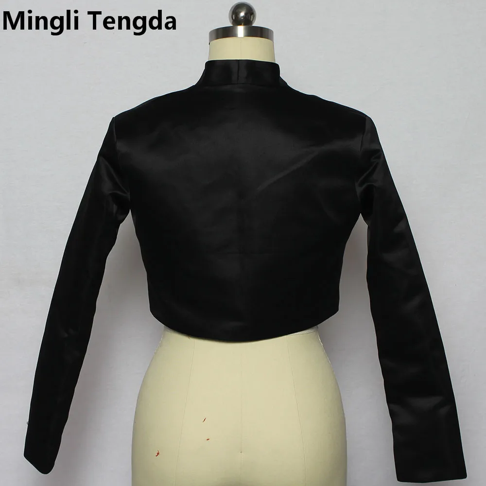 Mingli Tengda-Bolero de boda con manchas negras para mujer, chaqueta nupcial, capa de manga larga, chal, abrigo de pecho, Top de boda