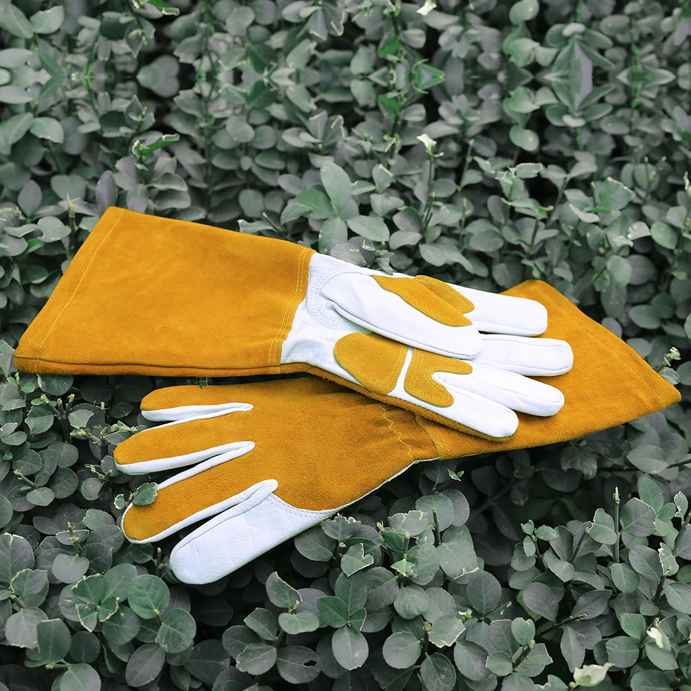 Welding Gloves Heat Resistant Fireproof Lined Leather Tig Welders Hand Protector Palm Olson