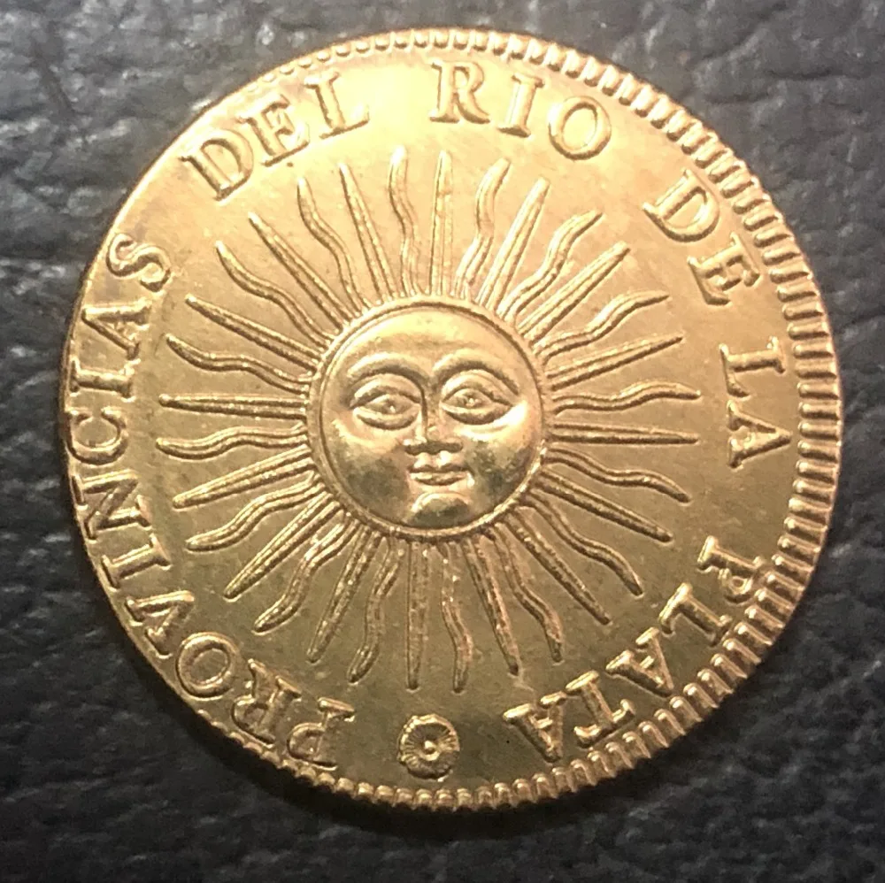 1826 La Rioja 2 Escudos Provincias del rio de la plata Gold Copy Coin