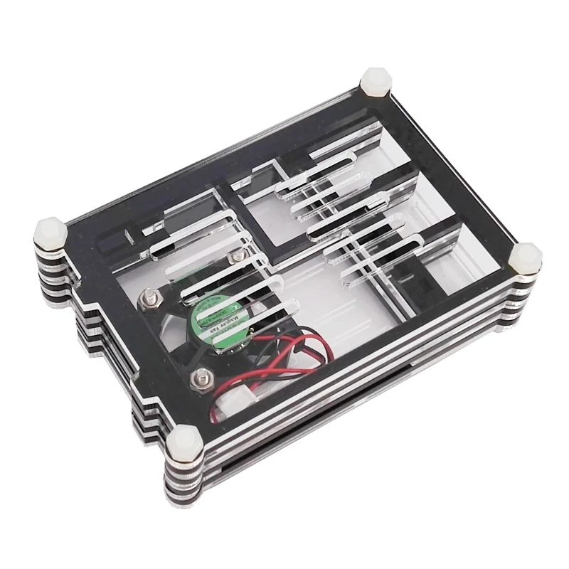 Capa raspberry pi 3b + caixa raspberry pi preta e transparente com ventilador