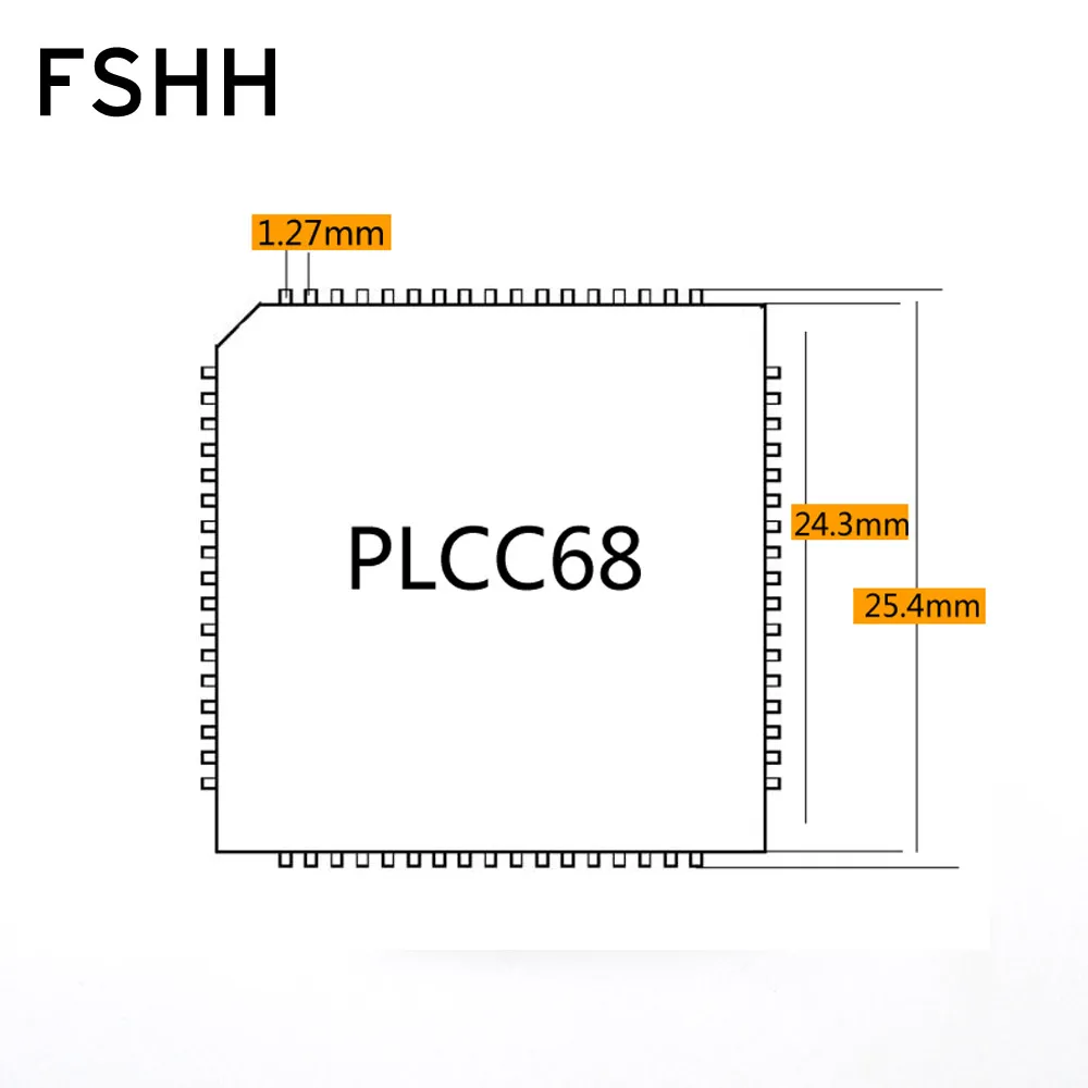 PLCC68 test socket PLCC68 With PCB board ic socket Pitch=1.27mm IC120-0684-304 ic socket