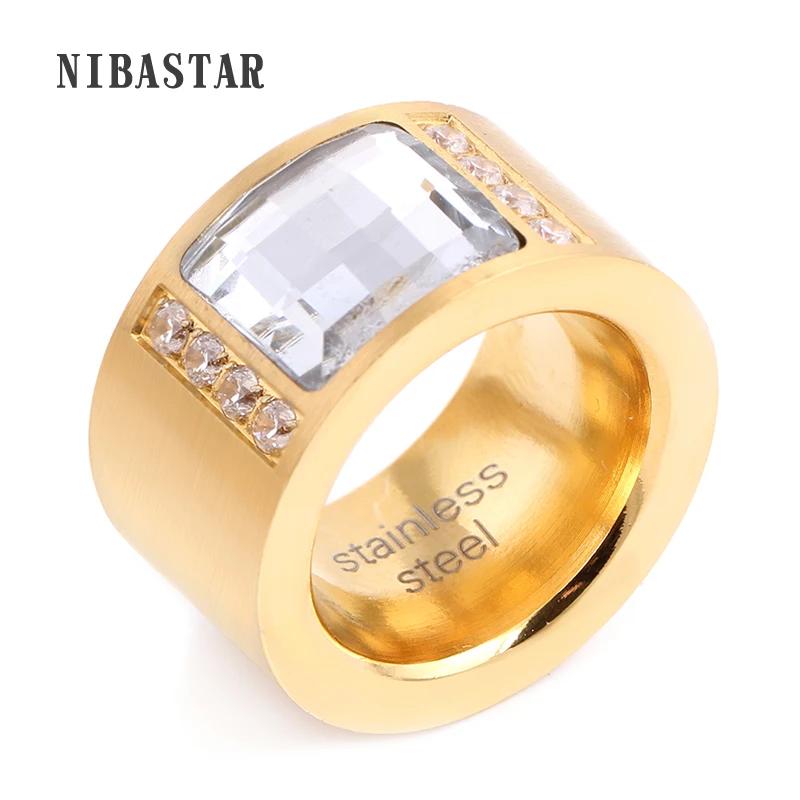 316L Titanium Steel Ring Love Cubic Zirconia Wedding Ring For Women Fashion Jewelry