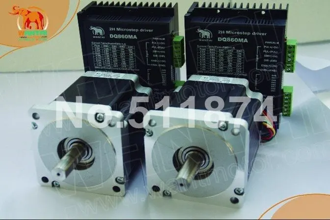 Good Price! CNC Wantai 2 Axis Nema34 Stepper Motor 85BYGH450C-012 1600oz-in+Driver DQ860MA 7.8A  256micro Engraver Kit Grind