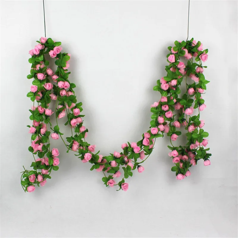 Simulation Rose Rattan Wall Hanging Indoor Sewer Pipe Winding living Room Decoration Plastic Fake Artificial Flower Charm