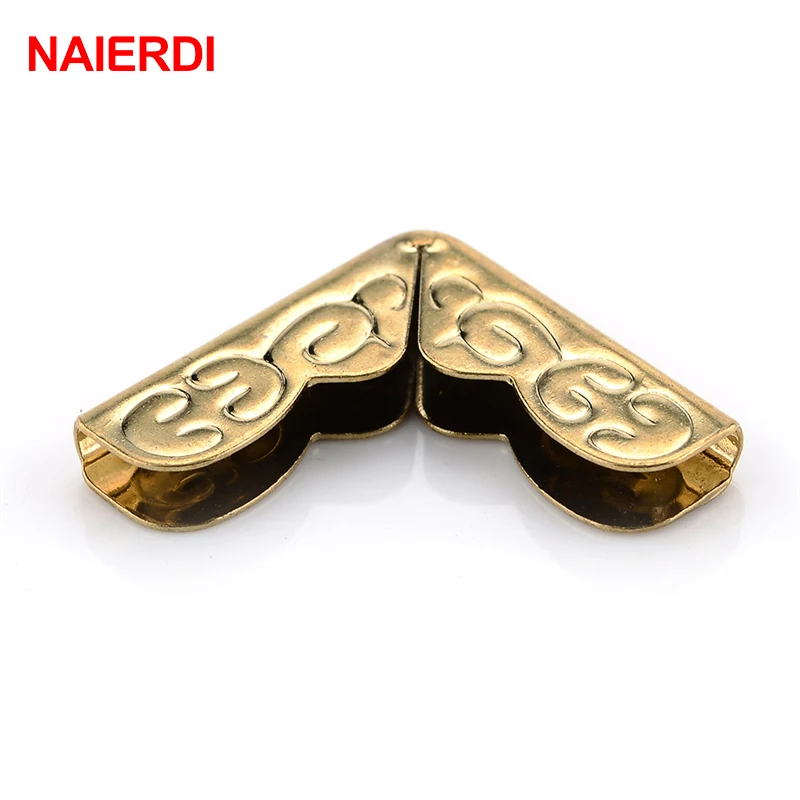 NAIERDI 100 stücke 15x15x3mm Antike Messing Metall Buch Scrapbooking Notebook Alben Menüs Ordner Corner Protektoren bronze Ton