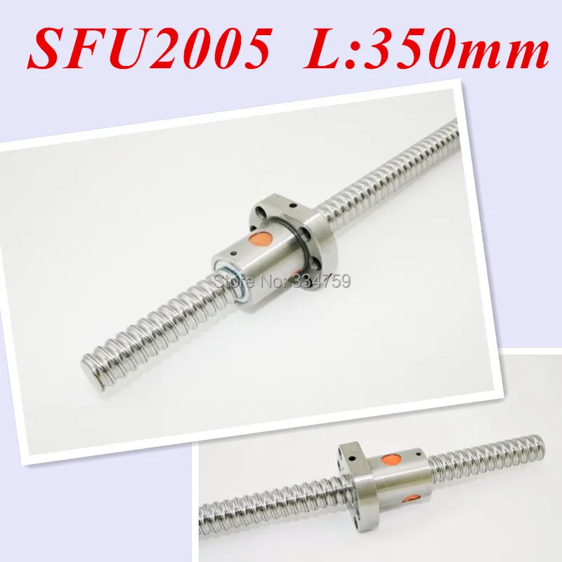 

Free Shipping SFU2005 RM2005 350mm Rolled Ball Screw with single ballnut end machining for BK/BF15 XYZ CNC parts