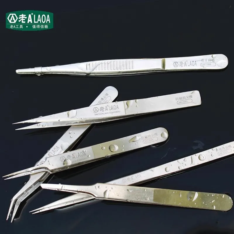 LAOA Professional Stainless Steel Tweezers Precision Antimagnetic Tweezers High hardness tweezers HRC40