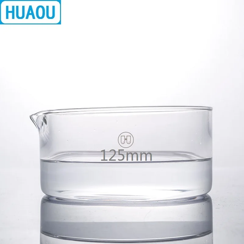 HUAOU 3.3 유리 실험실 화학 장비, 붕규산염 결정 접시, 125mm