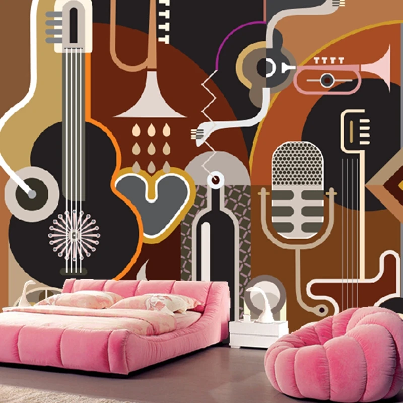 

Custom papel DE parede infantil,abstract guitar music murals for children room living room TV wall waterproof wallpaper