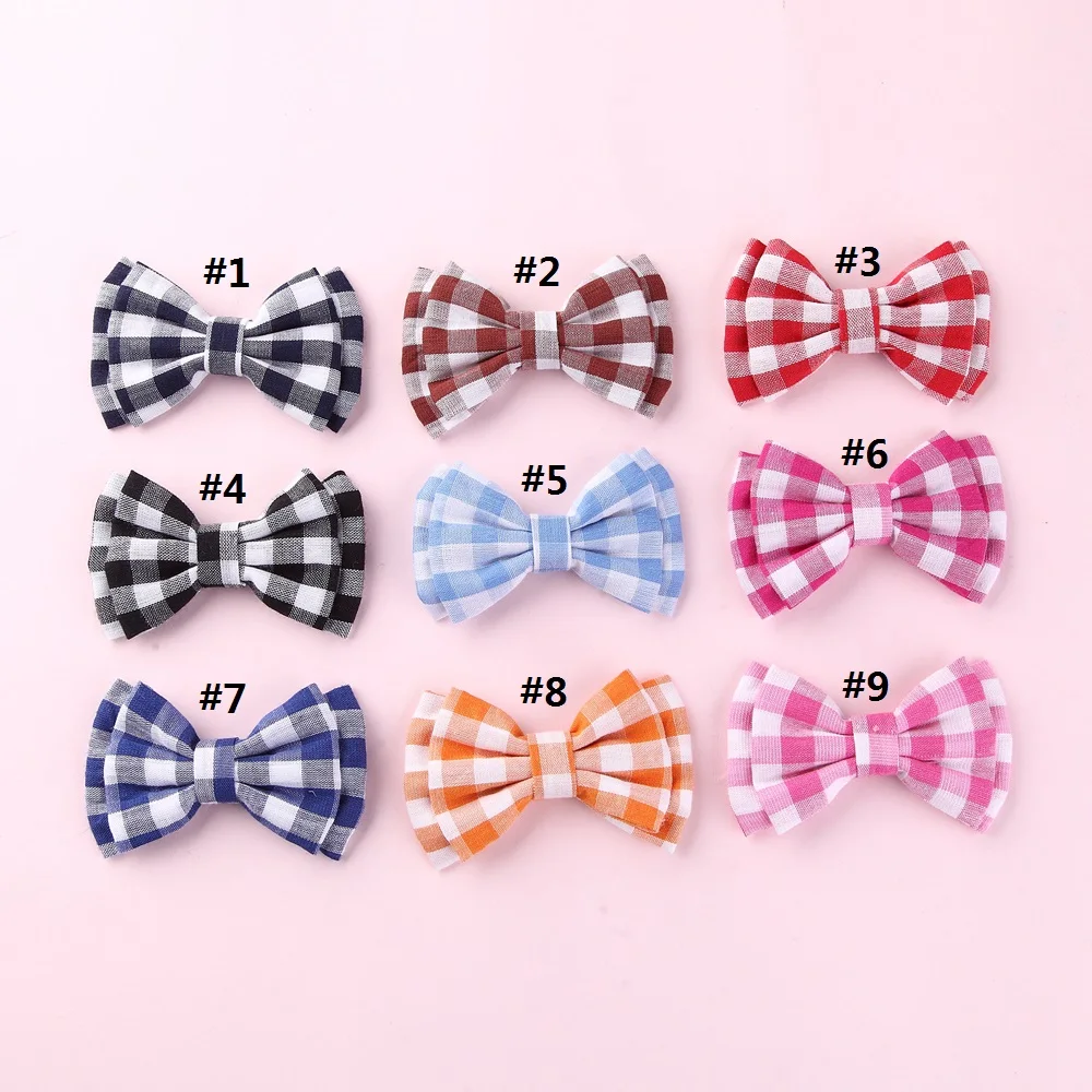 

36pc/lot Plaid Hair Bow with clip ,Girls Kids Buotique Fabric Bows Barrettes Hairgrips Hair Accessories