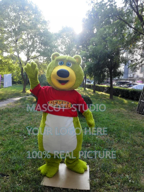 green teddy bear mascot costume custom fancy costume anime cosplay kits mascotte fancy dress carnival costume 41341