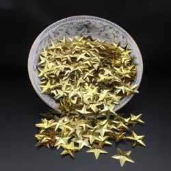 50g/lot 15mm Star Sequins Cup Loose Paillettes Wedding Crafts Kids DIY Accessories With 1 Middle Hole Light Gold Confetti