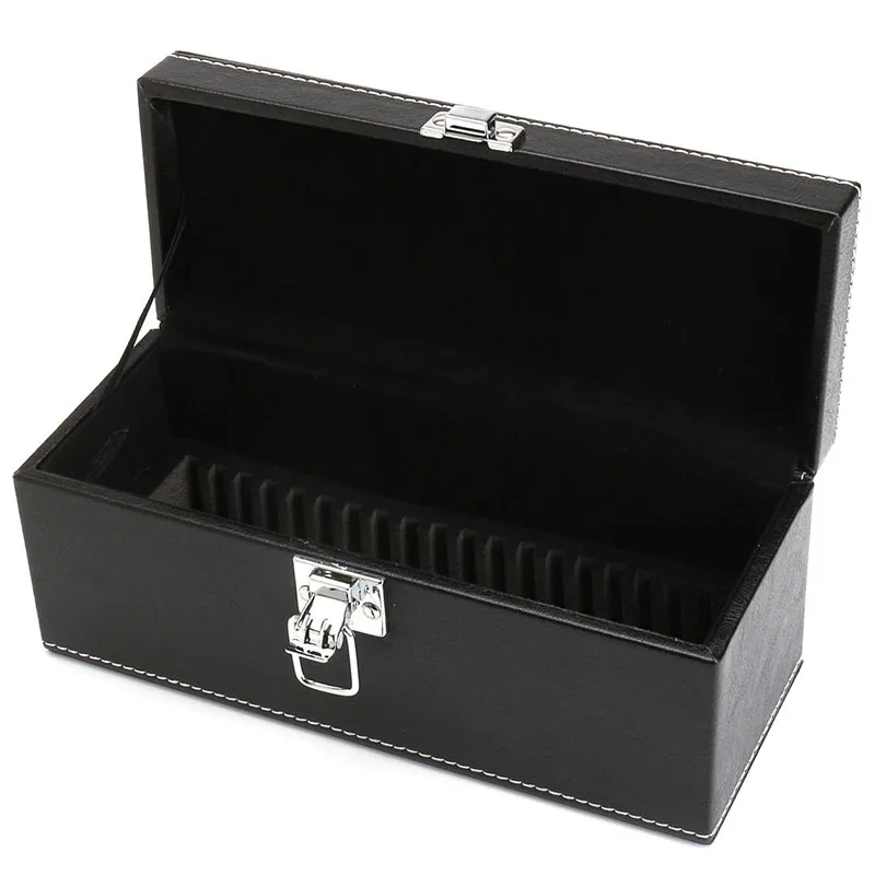 20pcs Coins Slab Storage Box Case Holders Black PU Leather For PCGS NGC Black