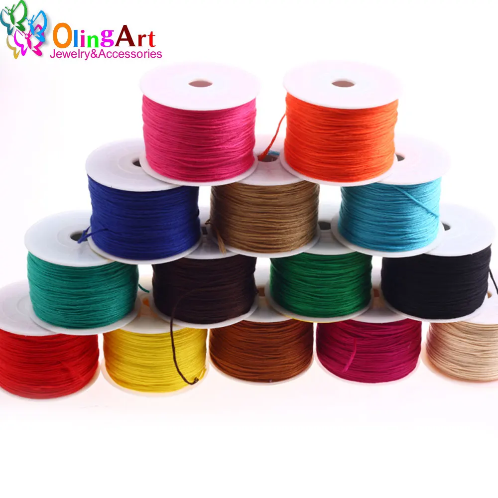 OlingArt 0.5MM 120M/lot Soft Cotton embroidery thread Colors optional Beading Wire DIY jewelry Accessories Hand dedicated cord