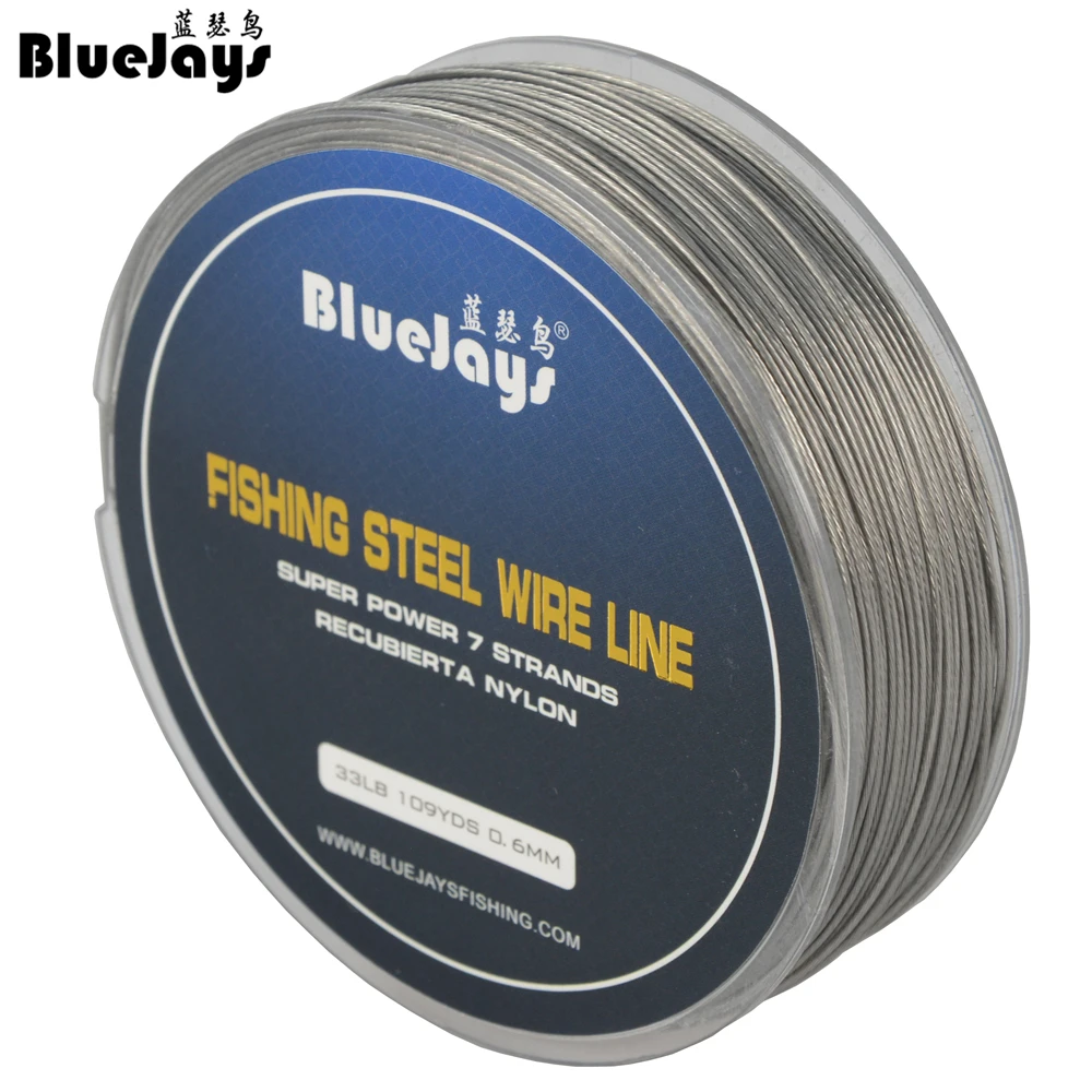 100M 1*7 Strands Stainless Steel Wire Fishing line Wire Trace with Coating Wire Leader Coating Jigging Wire Lead Fish Line Soft