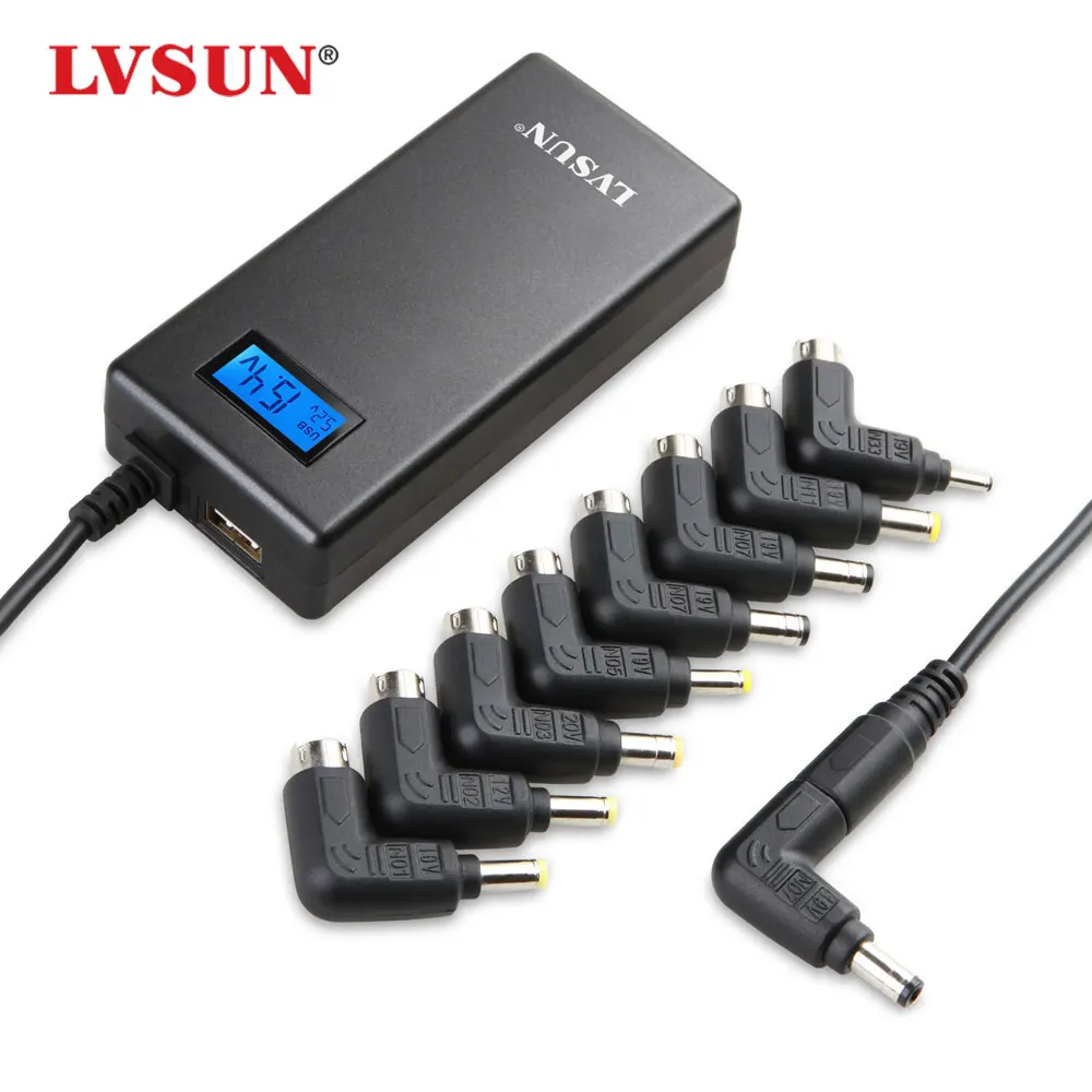 LVSUN 70W 12-24V Automatic Display Mini Universal Travel Laptop AC Power Adapter Notebook Charger for Acer/Toshiba/Asus/Lenovo