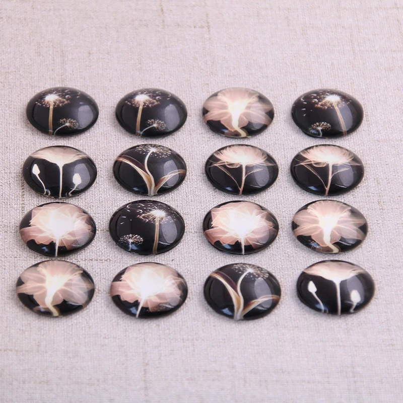 6pcs mix Night sky Fireworks Pattern Round Glass Cabochon 20mm 25mm Dome Flat Back DIY Jewelry Finding