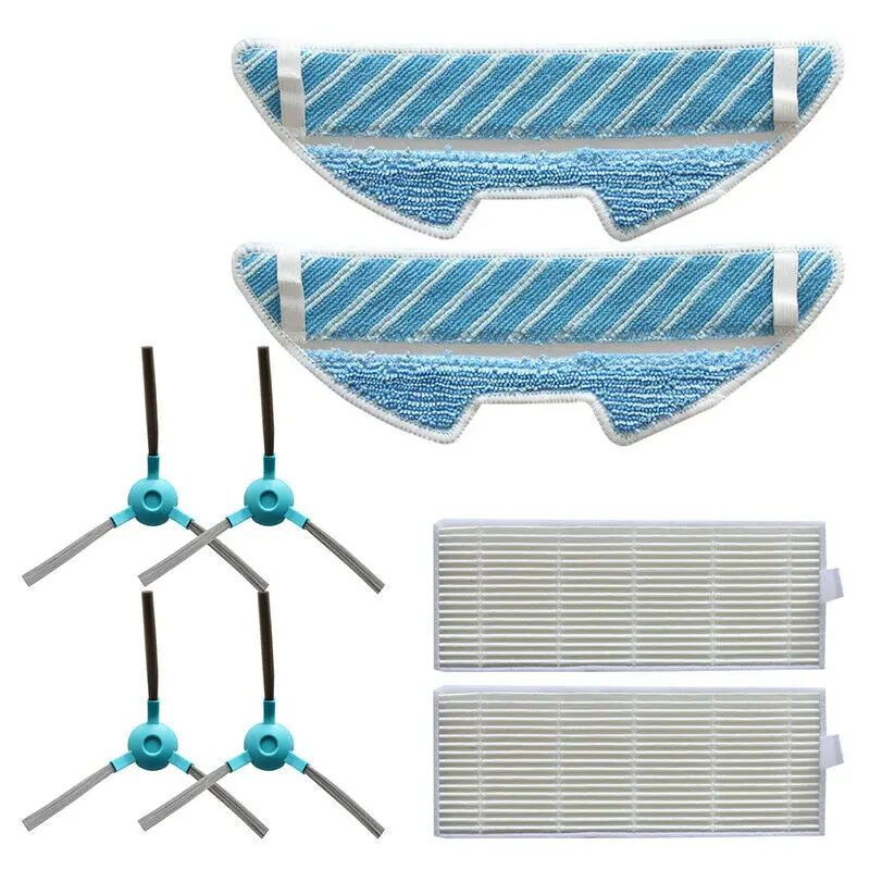 2 * ممسحة قماش + 2 * فلتر Hepa + 4 * مجموعة فرشاة جانبية لاستبدال أجزاء المكنسة الكهربائية الروبوتية Cecotec Conga 1390 1290