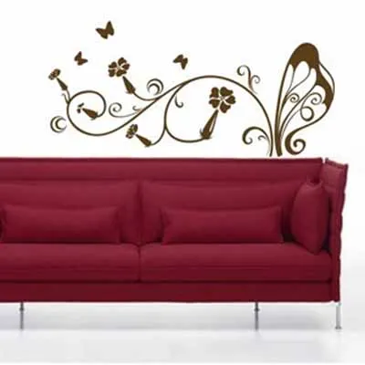 

Butterfly with Flower Lovely animals DIY wall stickers home decor Jungle Forest theme wall stickers for kids room home decor