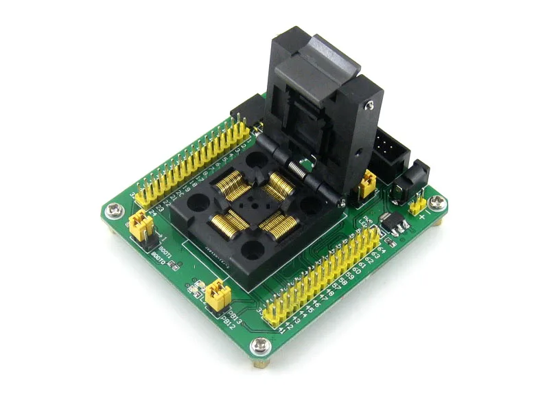 STM32-QFP64 QFP64 LQFP64 STM32F10xR STM32L1xxR STM32F2xxR STM32F4xxR Yamaichi IC Test Socket Programming Adapter 0.5mm Pitch