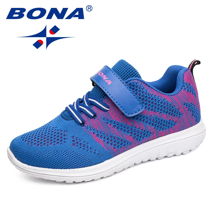 BONA New Arrival Popular Style Children Casual Shoes Mesh Sneakers Boys & Girls Flat Child Running Shoes Light Fast Free Shippin