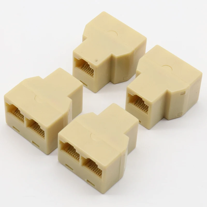 RJ-45 SOCKET RJ45 Splitter Connector CAT5 CAT6 LAN Ethernet Splitter Adapter 8P8C Network modular plug PC laptop cable contact