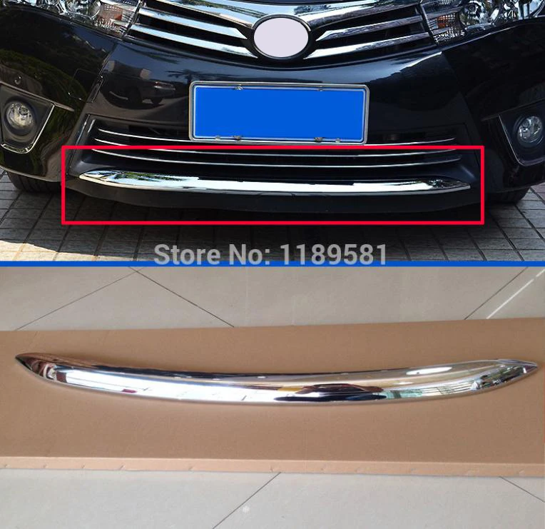 For Toyota Corolla 2014 2015 2016 ABS Chrome Front Bumper Cover Trim Car Accessories Stickers