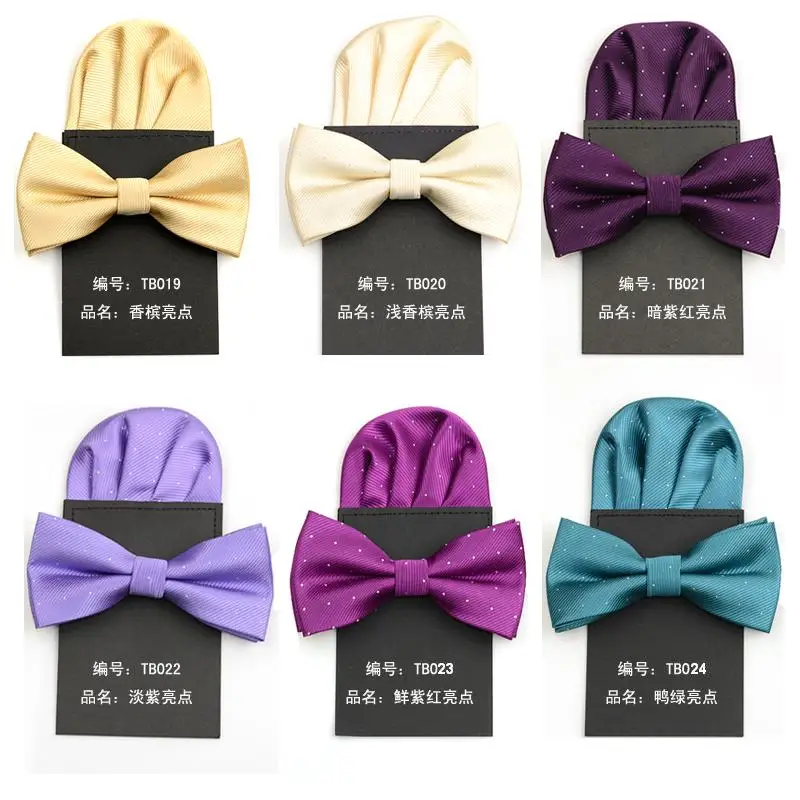 

bowtie ties for men gravata pocket square handkerchief neck tie set