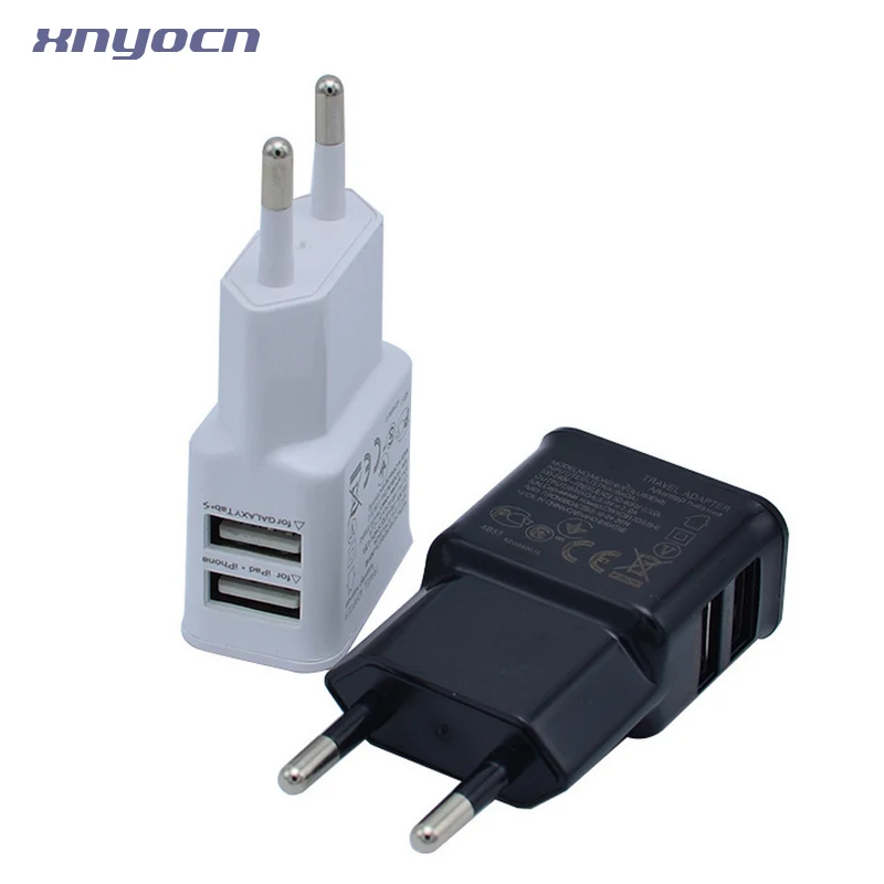 المزدوج 2 منافذ الاتحاد الأوروبي التوصيل USB شاحن محول لسامسونج/شاومي Mi5/Meizu أو V8 مايكرو USB كابل ، 5.2 فولت 2A شحن الجدار الطاقة السفر #5