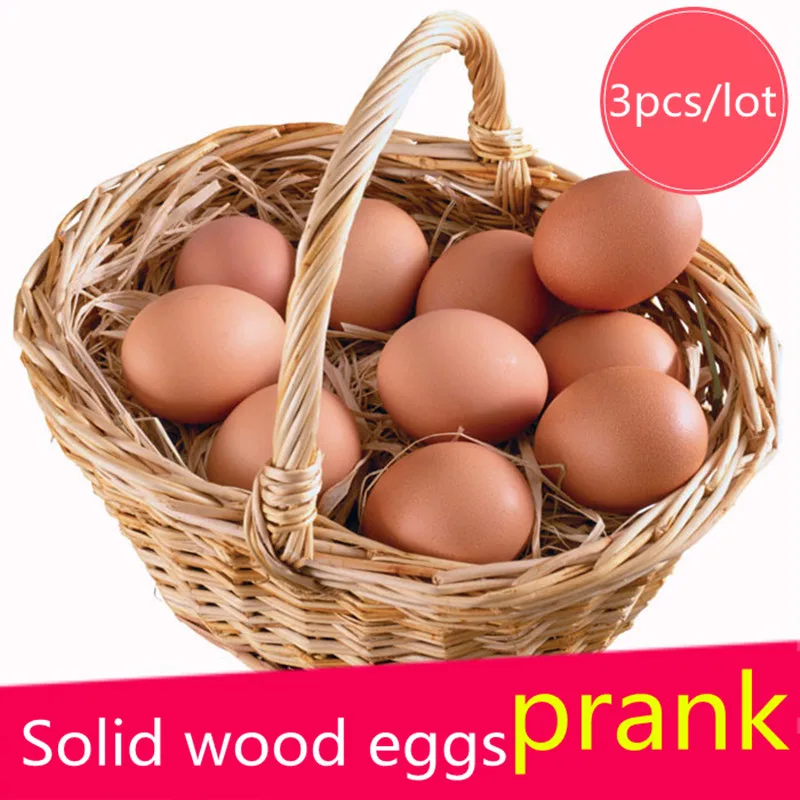 Gags & Practical Jokes April Fools' Day Tricky Prank Spoof Toys Creative Gift Scary Props Fake Eggs Solid Wood Simulation Eggs